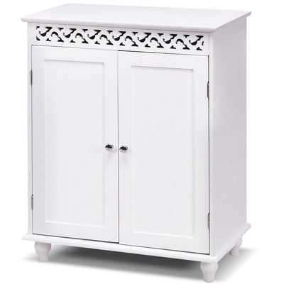 White Wooden 2-Door Storage Cabinet Cupboard - Relaxacare