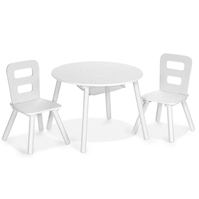 Wood Activity Kids Table and Chair Set with Center Mesh Storage - Relaxacare