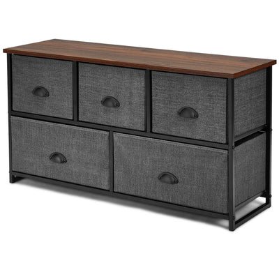 Wood Dresser Storage Unit Side Table Display Organizer-Black - Relaxacare