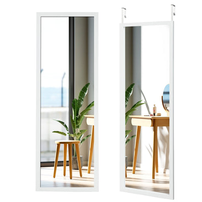 Wood Frame Full Length Hanging Mirror-White - Relaxacare