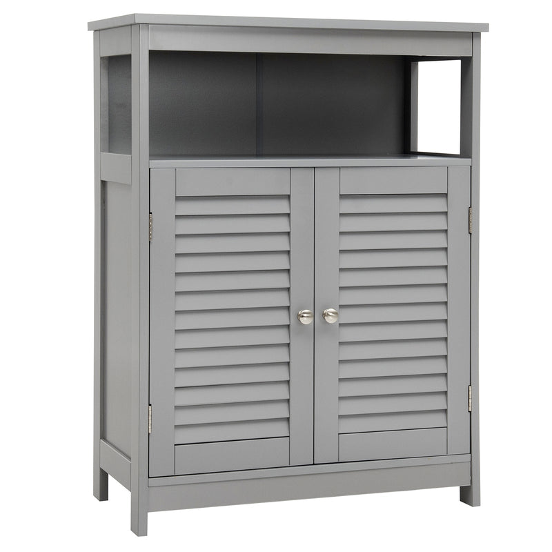 Wood Freestanding Bathroom Storage Cabinet with Double Shutter Door - Relaxacare