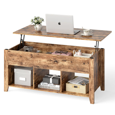 Wood Lift Top Coffee Table with Storage Lower Shelf - Relaxacare