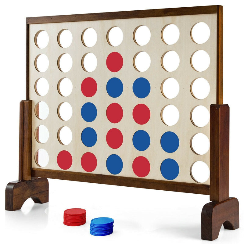 Wooden 4 in a Row Game Toy For Adults Kids with Carrying bag - Relaxacare