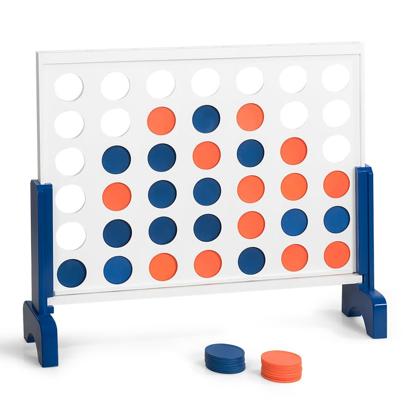 Wooden 4 in a Row Game Toy For Adults Kids with Carrying bag-White - Relaxacare