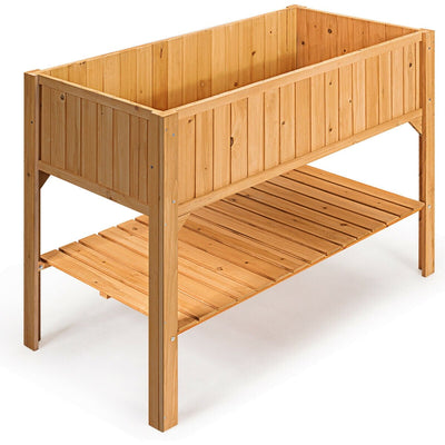 Wooden Elevated Planter Box Shelf Suitable for Garden Use - Relaxacare