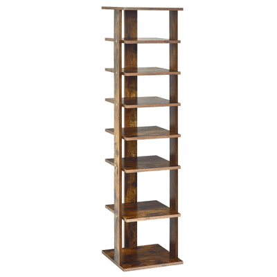 Wooden Shoes Storage Stand 7 Tiers Shoe Rack Organizer Multi-shoe Rack Shoebo-Rustic Brown - Relaxacare