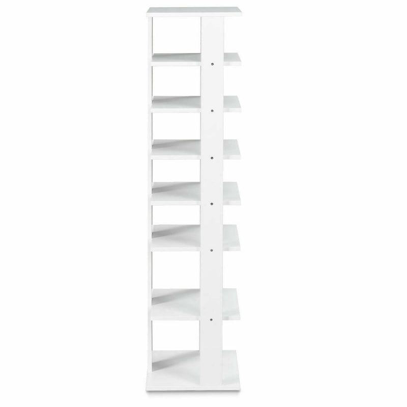 Wooden Shoes Storage Stand 7 Tiers Shoe Rack Organizer Multi-shoe Rack Shoebo-White - Relaxacare