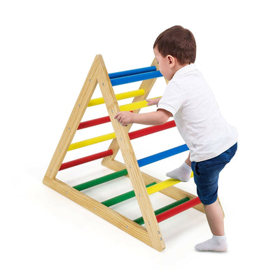 Wooden Toddlers Triangle Climber with 3 Levels Climbing Difficulty - Relaxacare