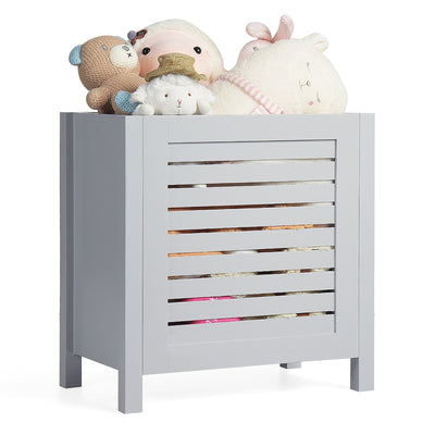 Wooden Toy Organizer with Convenient Lid and Large Storage -Gray - Relaxacare