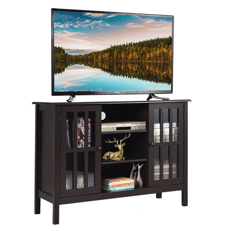 Wooden TV Stand Console Cabinet for 50 Inch TV-Brown - Relaxacare