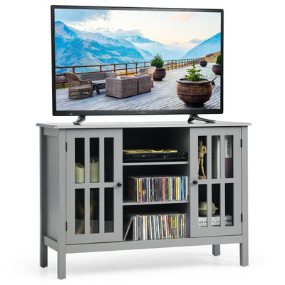 Wooden TV Stand Console Cabinet for 50 Inch TV-Gray - Relaxacare