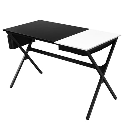 Writing Study Computer Desk with Drawer and Storage Bag-Black - Relaxacare