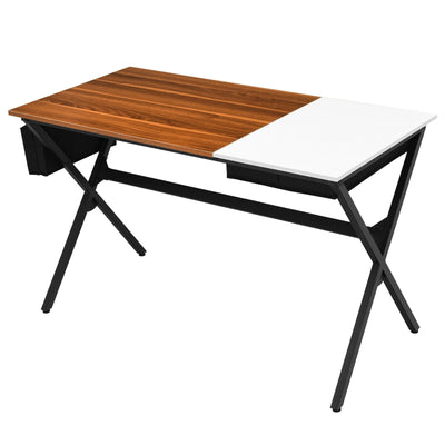 Writing Study Computer Desk with Drawer and Storage Bag-Natural - Relaxacare