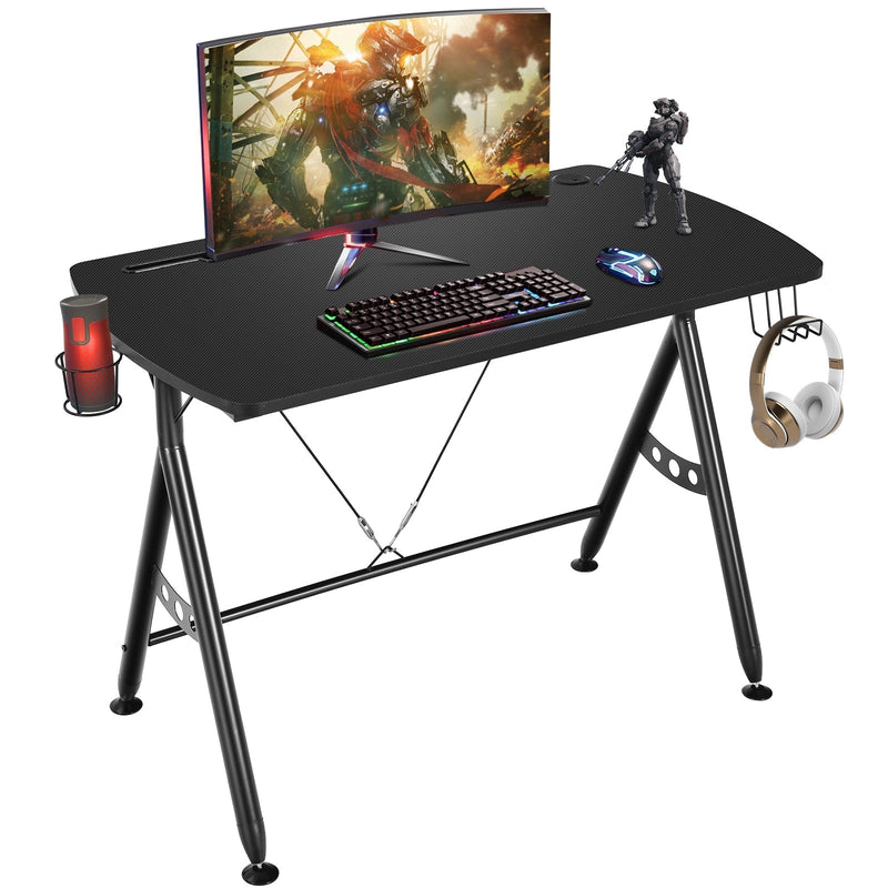 Y-shaped Gaming Desk with Phone Slot and Cup Holder - Relaxacare