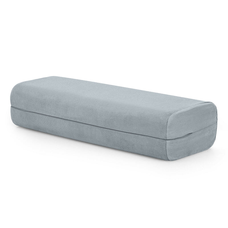 Yoga Bolster Pillow with Washable Cover and Carry Handle-Gray - Relaxacare