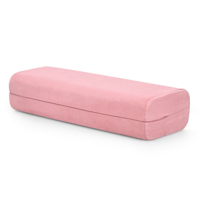 Yoga Bolster Pillow with Washable Cover and Carry Handle-Pink - Relaxacare