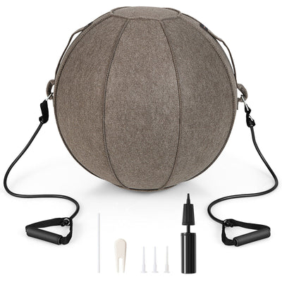 Yoga Sitting Ball with Felt Cover and Air Pump - Relaxacare