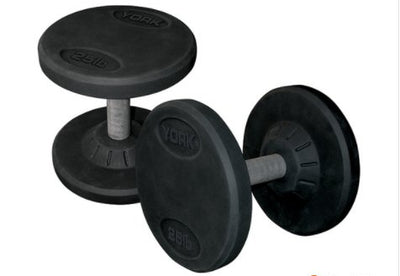YORK FITNESS - 130-150 LB RUBBER PRO STYLE DUMBELL SET 5 PAIR - Relaxacare