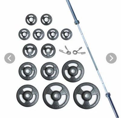 YORK FITNESS - 300 LB OLY ISO GRIP IRON SET BLACK-BAR - Relaxacare