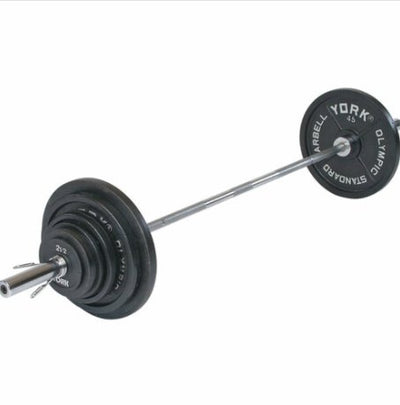 YORK FITNESS - 300 LB. OLYMPIC BARBELL SET UNCALIBRATED - Relaxacare