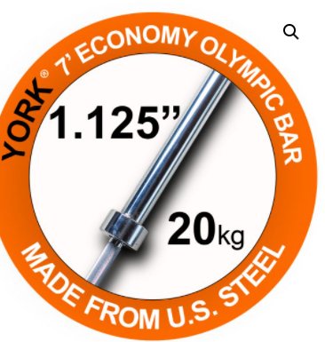 YORK FITNESS - 7′ Olympic Weight Bar for Olympic Steel Sleeves - Relaxacare