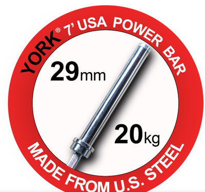 YORK FITNESS - 7′ USA Power Weight Bar - Relaxacare