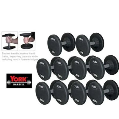 YORK FITNESS - MEDIAL GRIP PRO DUMBBELL RUBBER COATED - Relaxacare