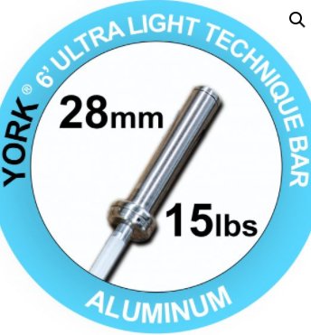 YORK FITNESS - “Ultra-Lite” Aluminum Weight Bar - Relaxacare