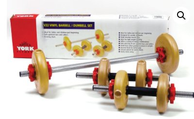 YORK FITNESS - V22 Vinyl Barbell/Dumbbell Set - Relaxacare