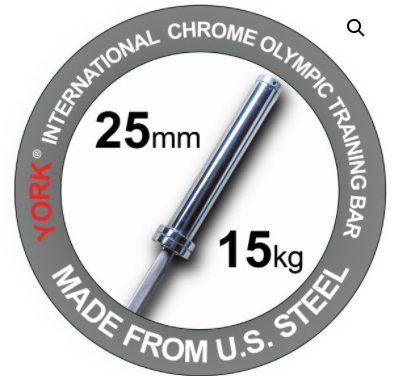 YORK FITNESS - Women’s International Chrome Olympic Training Weight Bar - Relaxacare