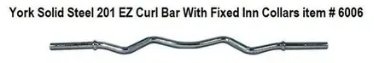 York Solid Steel 201 EZ Curl Bar With Fixed Inner Collars - Relaxacare